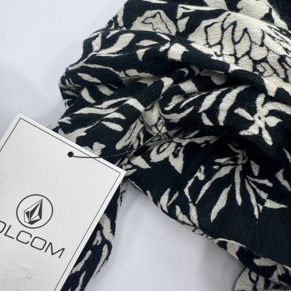Volcom Dress Women Medium NEW Black Long Sleeve Boho Hippie Beach Short A Line - Picture 7 of 11